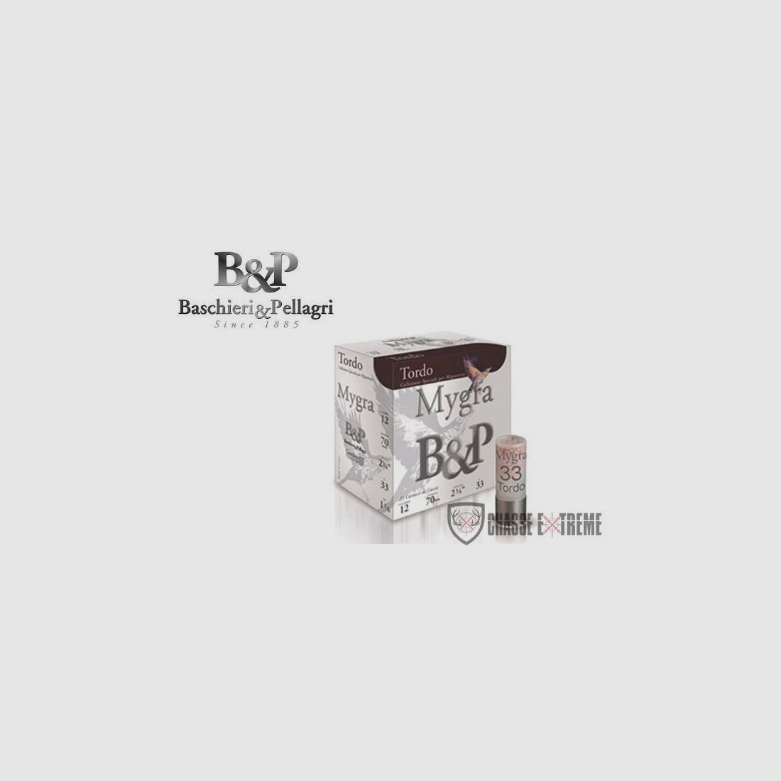 25 Patronen B&P Mygra Tordo 33 Gr Kal. 12/70