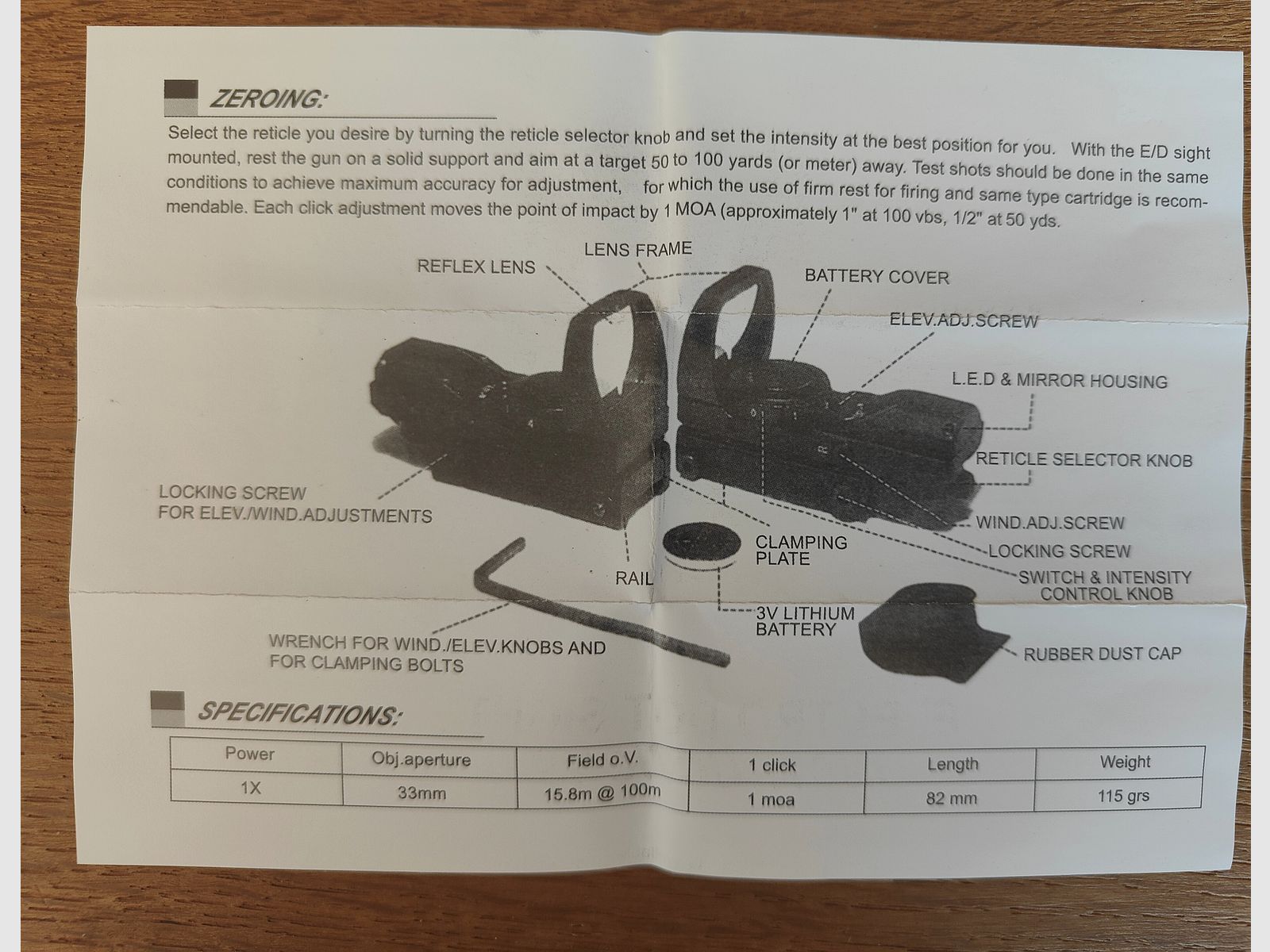 Diana LP 8, pistolet à air avec viseur reflex