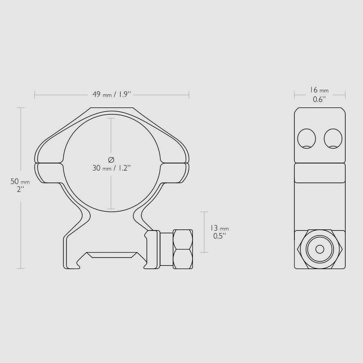 HAWKE 23007 30mm precyzyjne stalowe montażowe pierścienie wysokie do szyny Weaver Picatinny