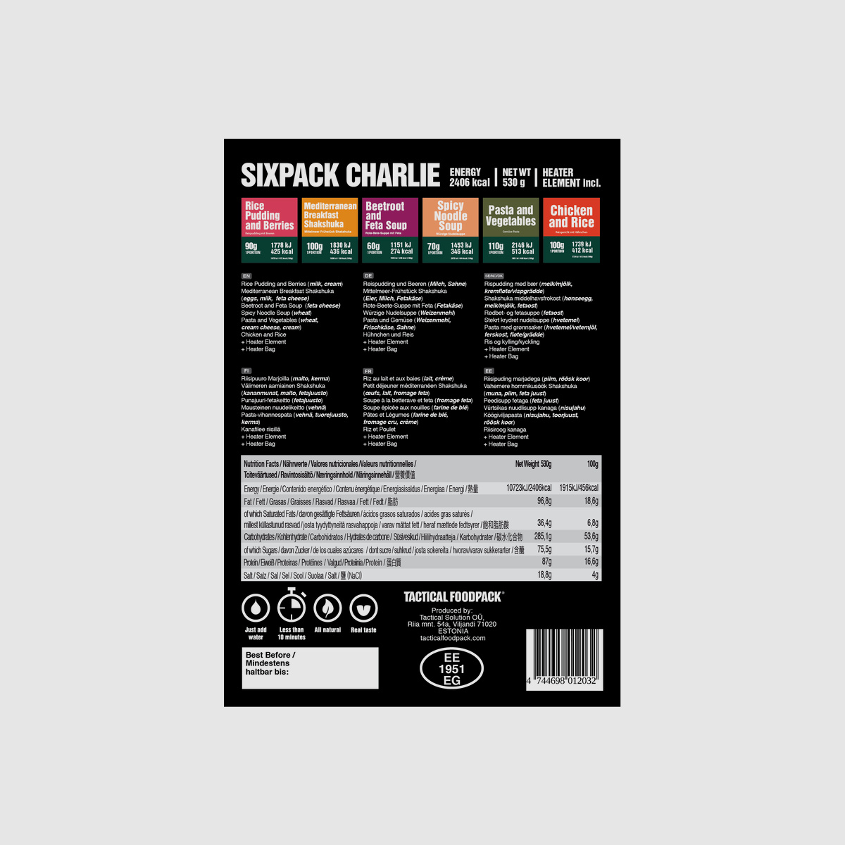 TACTICAL FOODPACK Sixpack CHARLY 530g