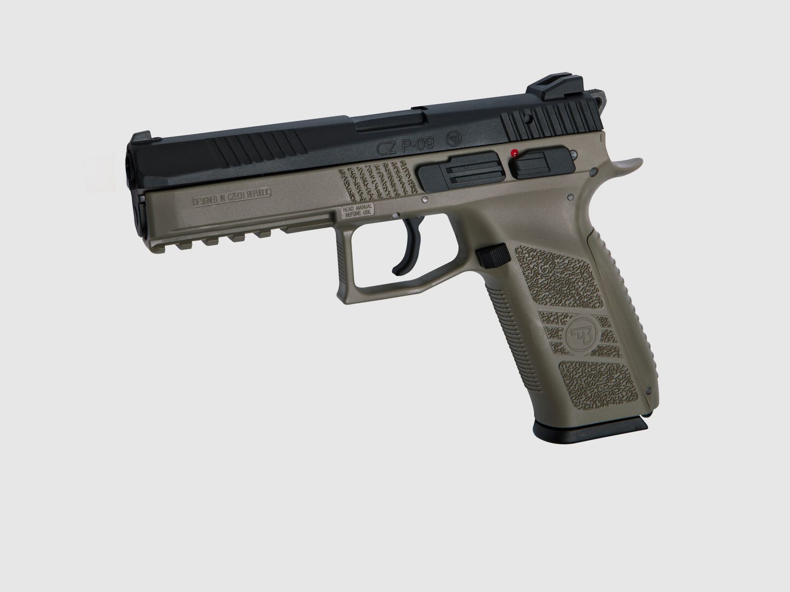 Pistole CZ P-09 FDE Duotone inklusive Koffer – 6 mm GBB / Co2