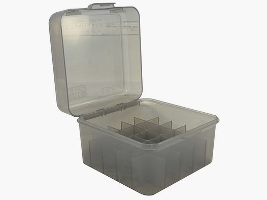 MTM Scatola per cartucce S25-12M-41 trasparente con coperchio a ribalta per 25 cartucce a pallini .12