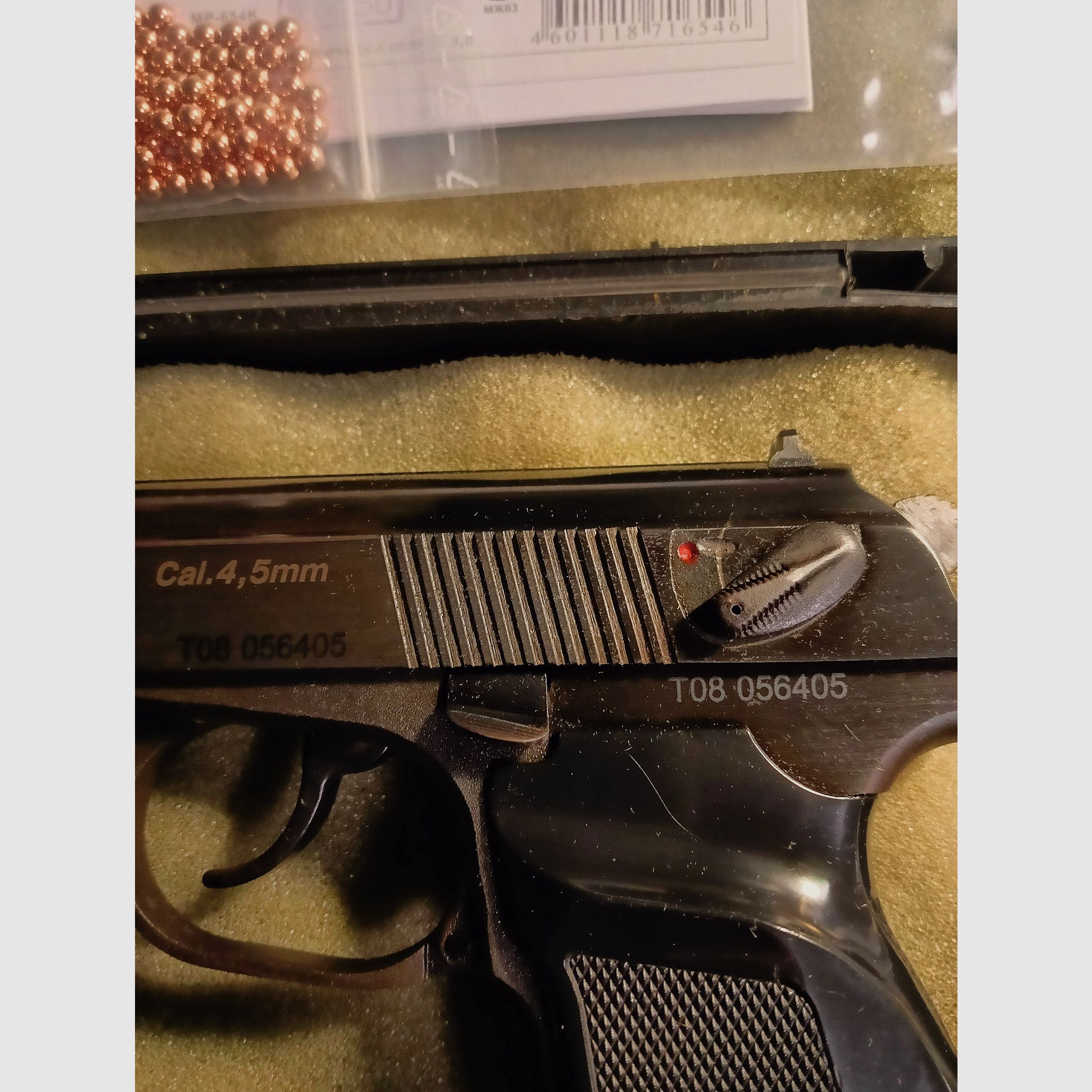 Baikal MP 654 K Makarov T08, CO2 4,5 mm BB, in buone condizioni, perfetto funzionamento TOP, immagine 2 di 20