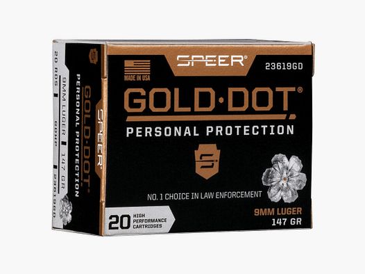 SPEER 9 MM 147 GRS / 9,5 G GOLD DOT GDHP 20 STK