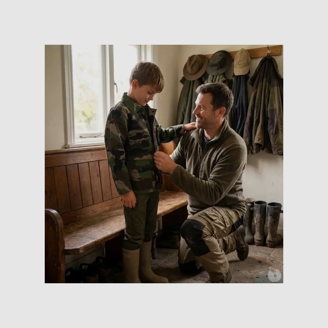 Jagdjacke mit Reißverschluss aus Baumwolle-Polyester Camo 6 bis 16 Jahre, Bild 1 von 14