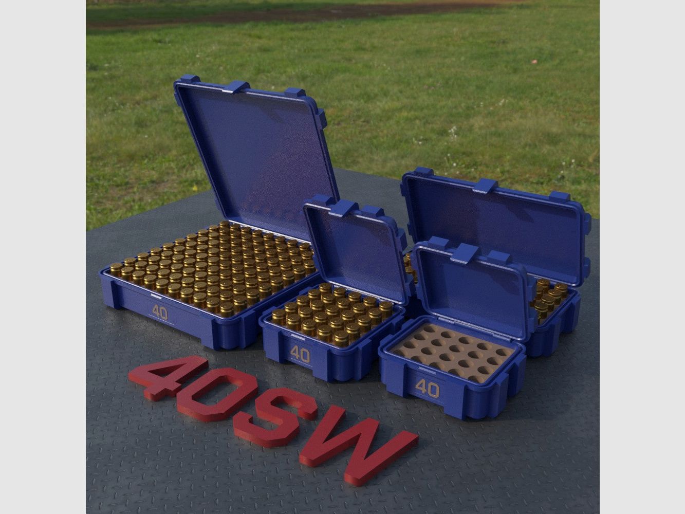 Filamelt ammunition box / .40 S&W / 'flip lid' / cartridge box, ammo box