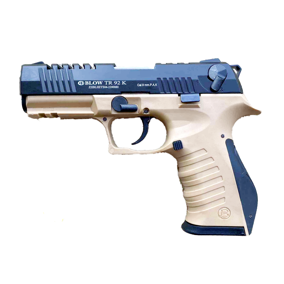 BLOW TR92K Black/Brown – 9 mm P.A.K. / Beretta 92FS / M9 replica – EU-wide shipping / EU-Wide Shipping