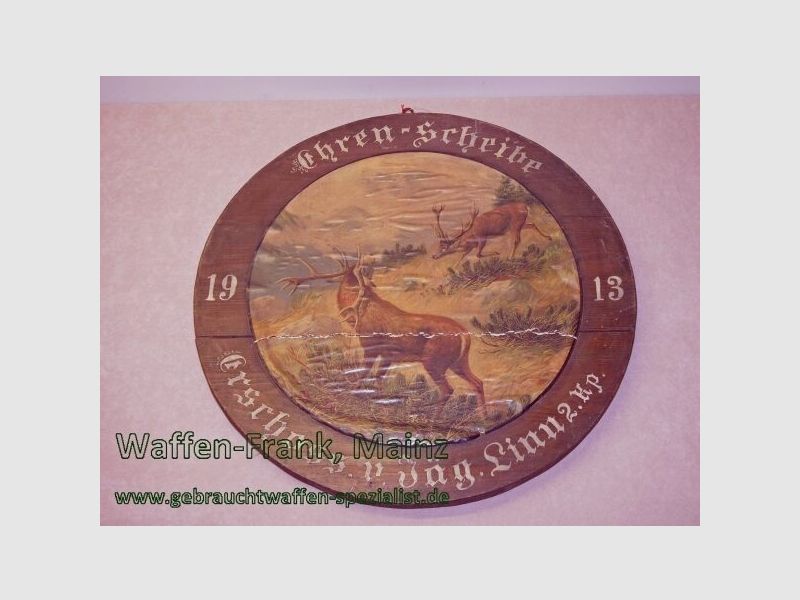Alemán, fabricante desconocido Tablero de honor de caza antiguo decoración/colección de 1913