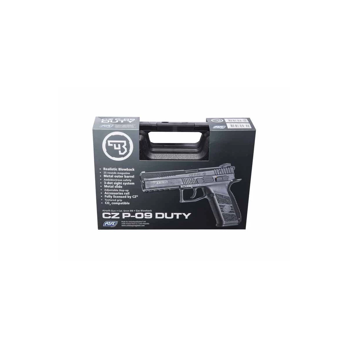CZ P-09 Metalowa Slide Airsoft Pistolet GBB, w tym Case, FDE/Czarny -F-, zdjęcie 2 z 2