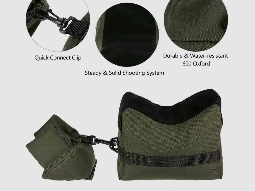 Waffen Sandsack Rest Sniper Sack Unterstützung Gewehr grün Sand Tasche Set 2 teilig