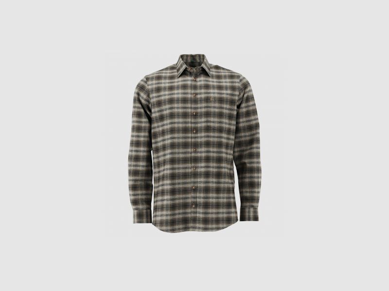 OS Trachten Heren Overhemd met Hertenborduursel (groen/grijs) | 41/42