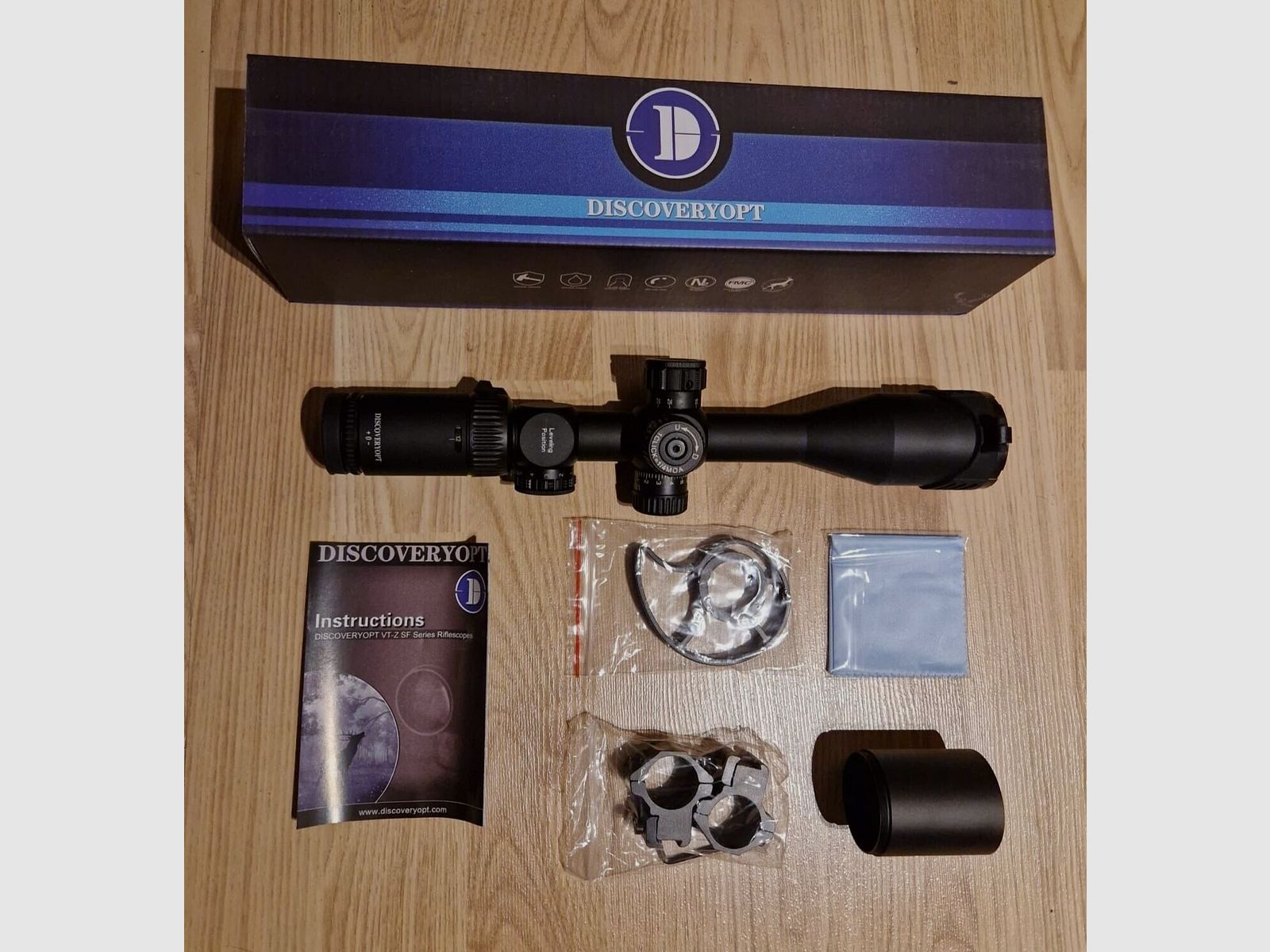 3-12x42 luneta celownicza, średnica rurki 25,4 mm z pokrętłem bocznym i uchwytem pierścieniowym