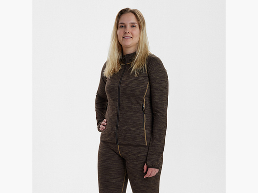 Damski Fleece Izolowany - Brązowy Melanż - Rozmiar Damski: 34