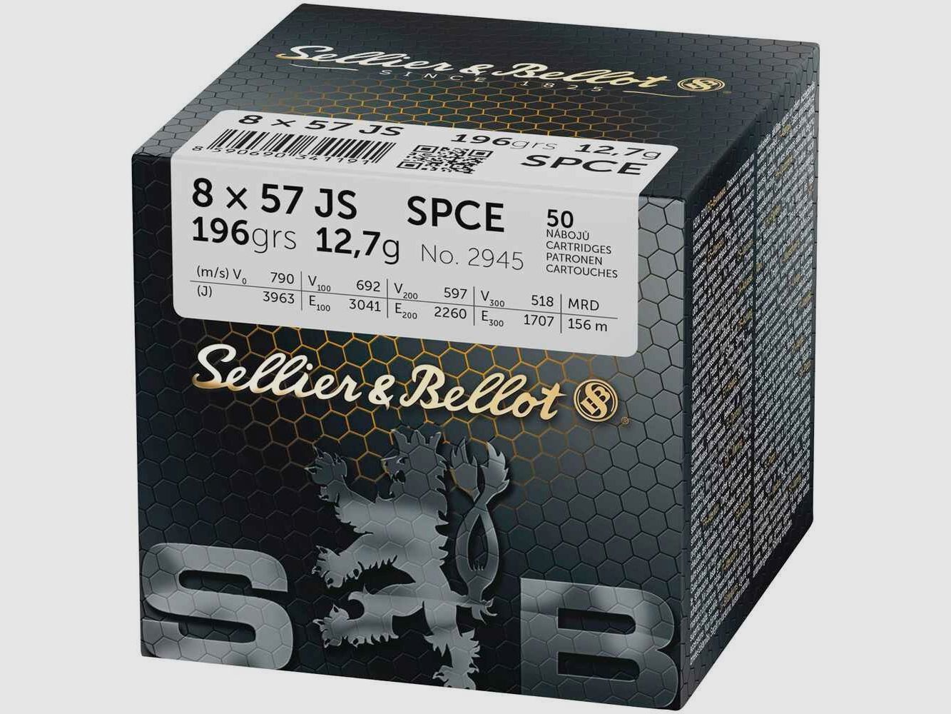 8x57 IS Teilmantel CE 12,7g/196grs. Sellier & Bellot