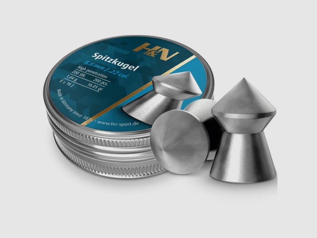 H&N balines puntiagudas 5,5 mm 200 unidades