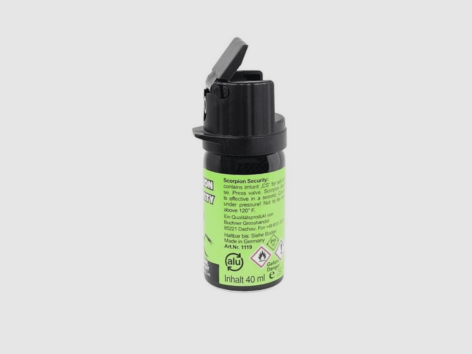 Scorpion Security spray al gas CS 40 ml getto largo, immagine 2 di 3