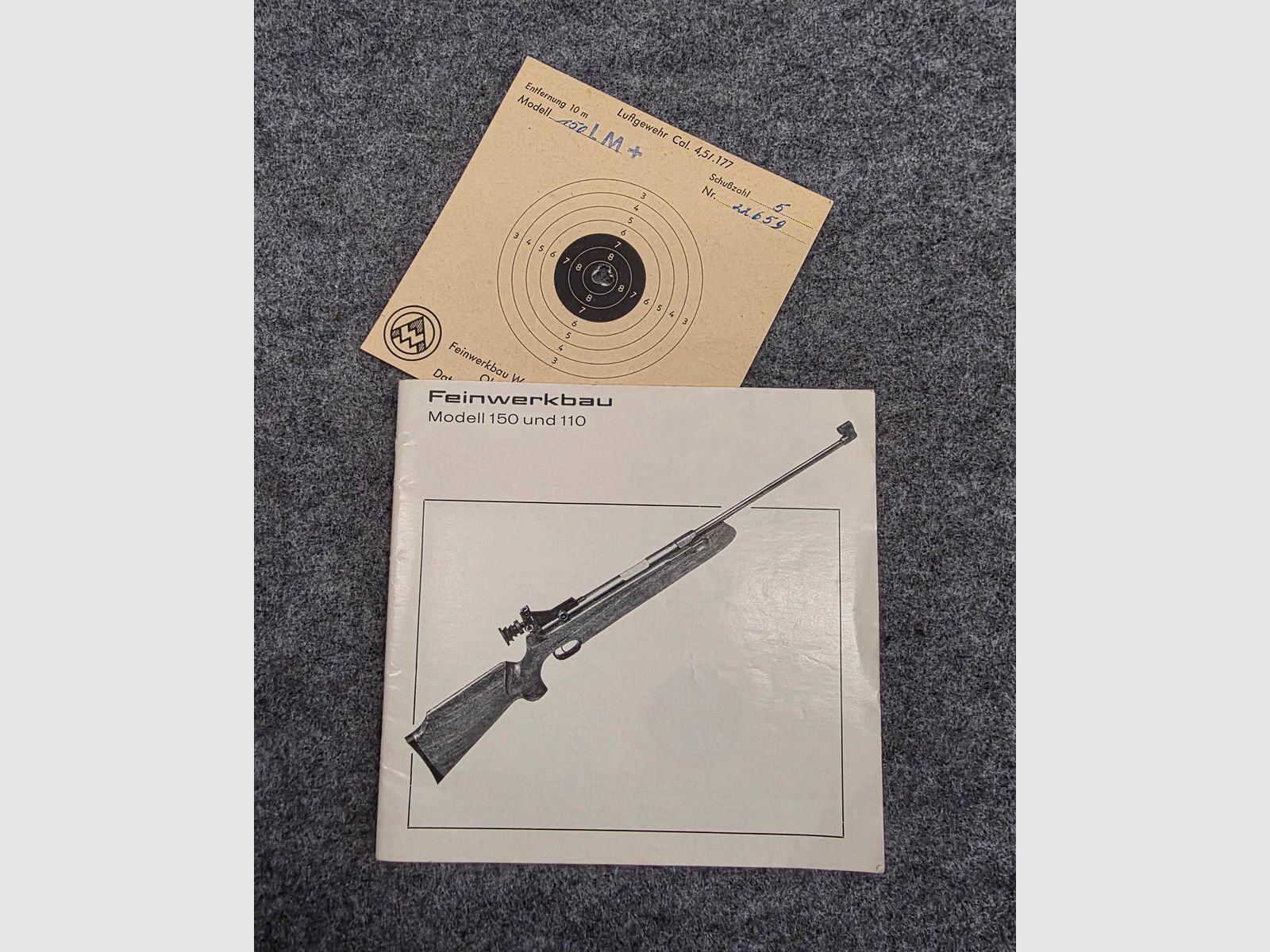 Feinwerkbau FWB Mod. 150 e 110 Descrizione Manuale d'uso Pistola ad aria fucile ad aria fucile a cartucce Pistola Co2 vedere descrizione. Prezzo a partire da