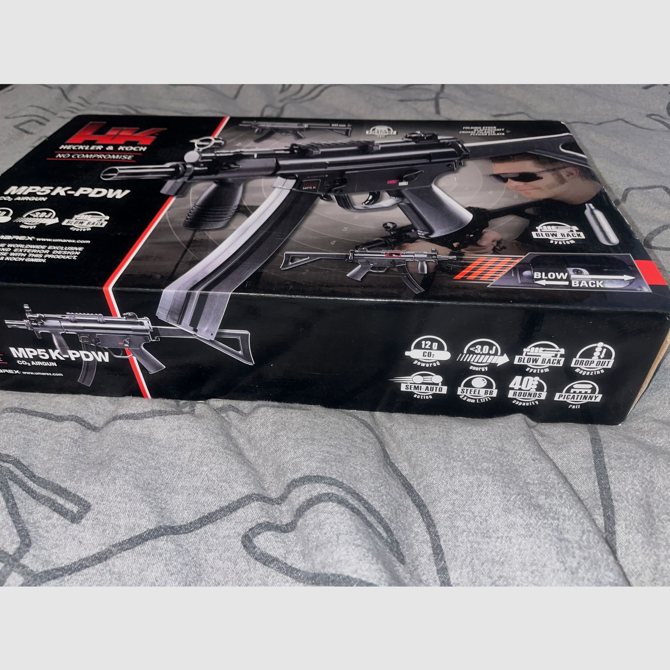 Heckler & Koch MP5 K-PDW CO2 Maschinenpistole 4,5 mm BB Blowback mit Ersatzmagazin 