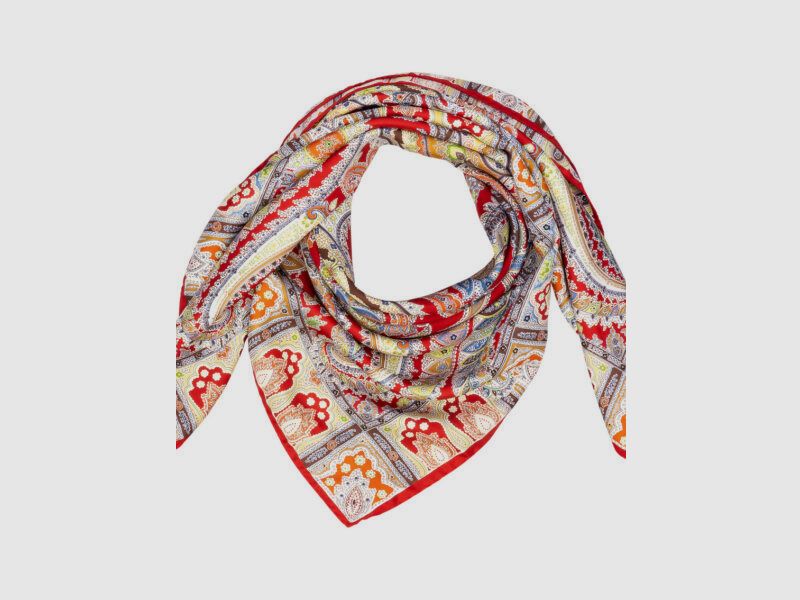 Tuch aus reiner Twillseide rolliert mit sandwashed – Finishing Orange, Bild 1 von 2