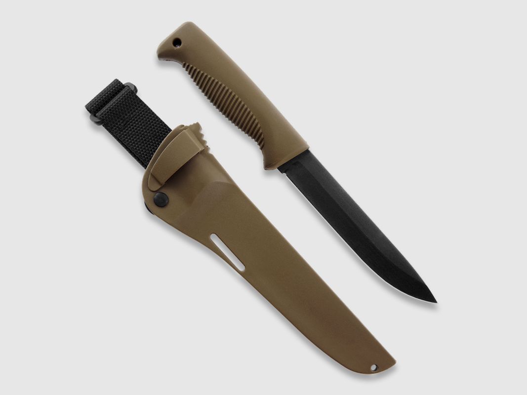 Peltonen M95 Ranger Puukko black Cerakote coyote - Militärisches Mehrzweckmesser