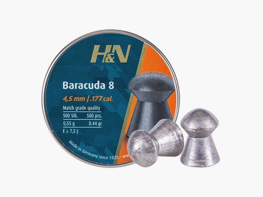 H&N Diabolo Pellets Baracuda 8 4,51 mm Verpakking van 500 stuks