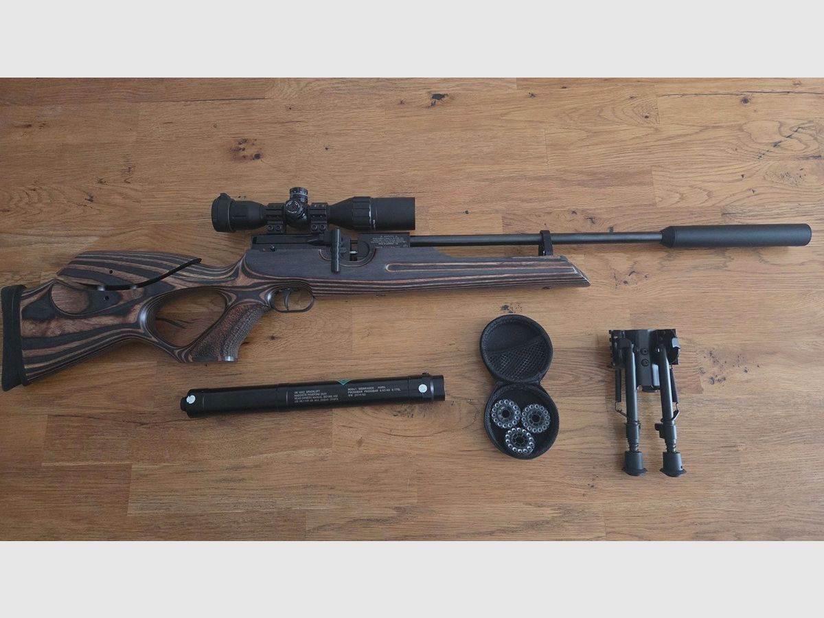 Wiatrówka firmy Weihrauch HW 100 SD kal. 5,5 z scope i wieloma akcesoriami, zdjęcie 1 z 7