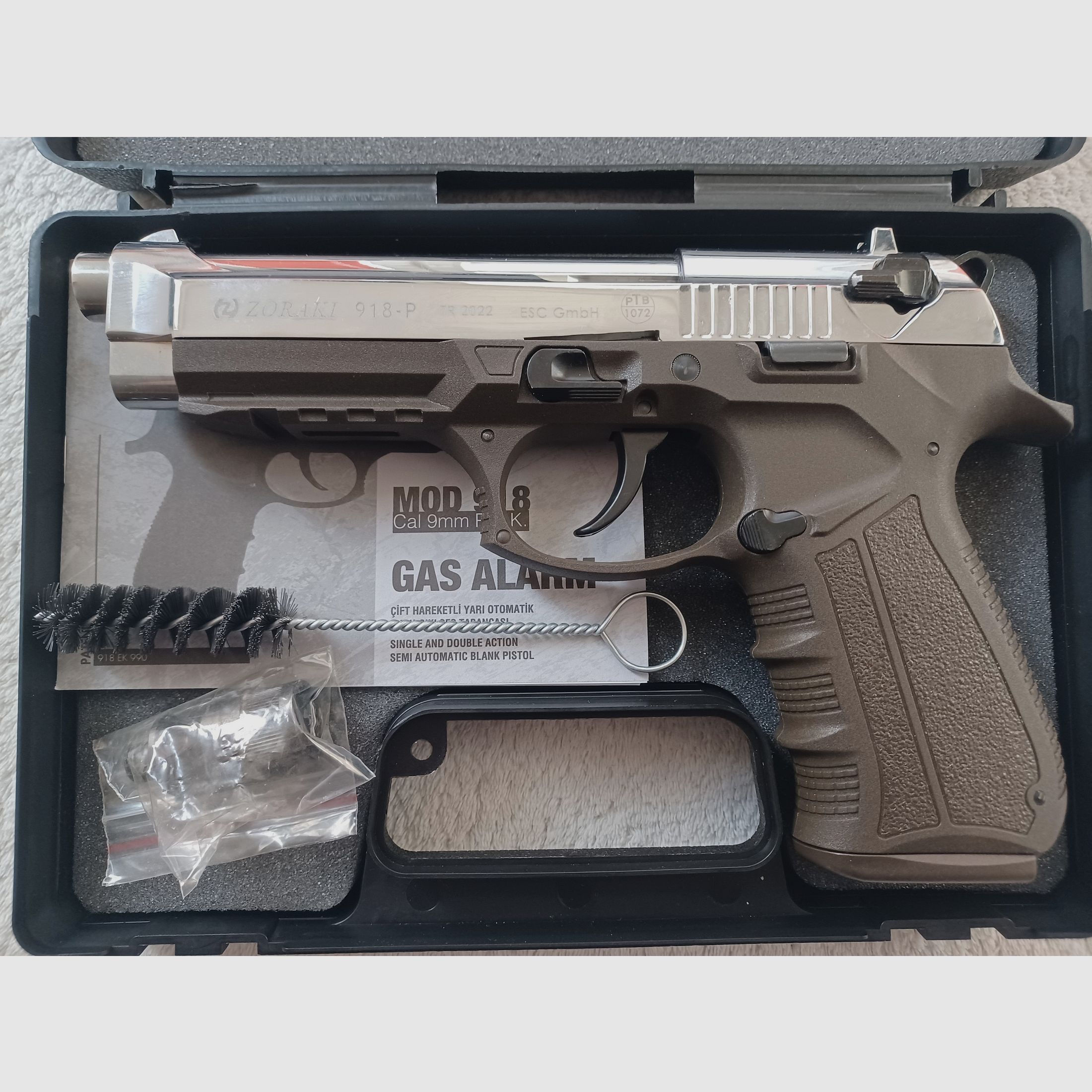 ZORAKI 918 ODG/CHROM cal. 9mm P.A.K., image 1 sur 3