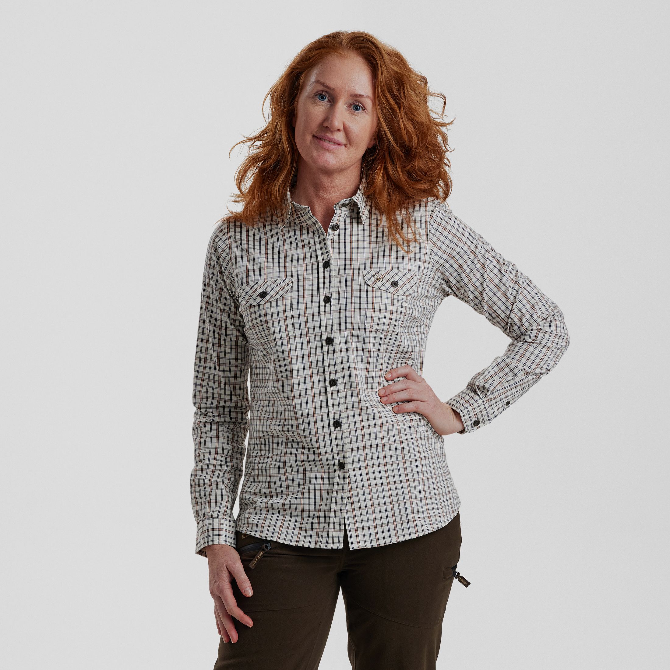 Lady Harper Hemd - Groene Ruit - Damesmaat: 40
