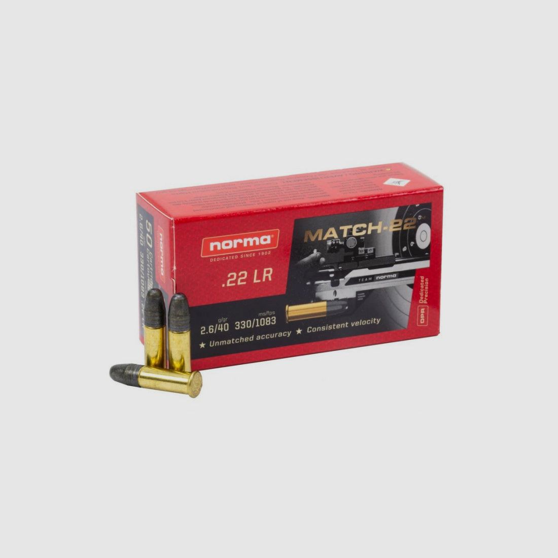 Norma Match-22 Lood Ronde Neus Patronen - Kal. 22 LR