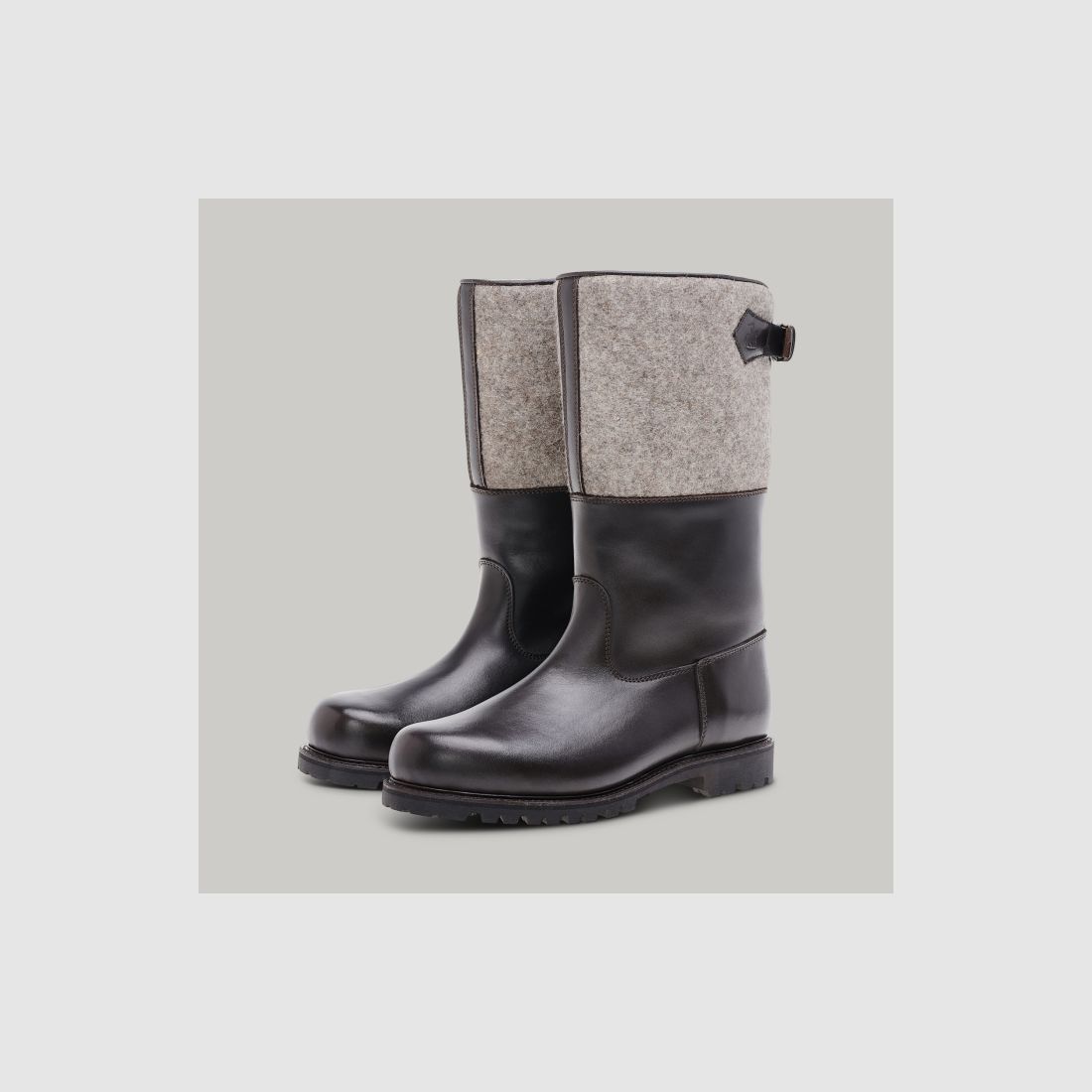 LUDWIG REITER Maronibrater® S.592-D-ZT Cuir Juchten/Feltre en Laine Mocca/Gris, image 3 sur 10