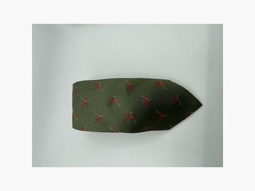 Robert Keyte tie 100% silk green motif duck
