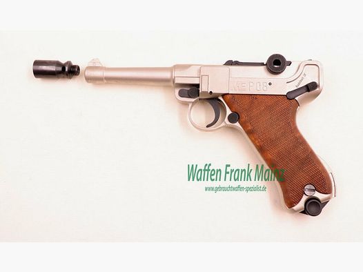 Melcher Cuno, Solingen ME P08 matte nickel 9mm P.A.K.