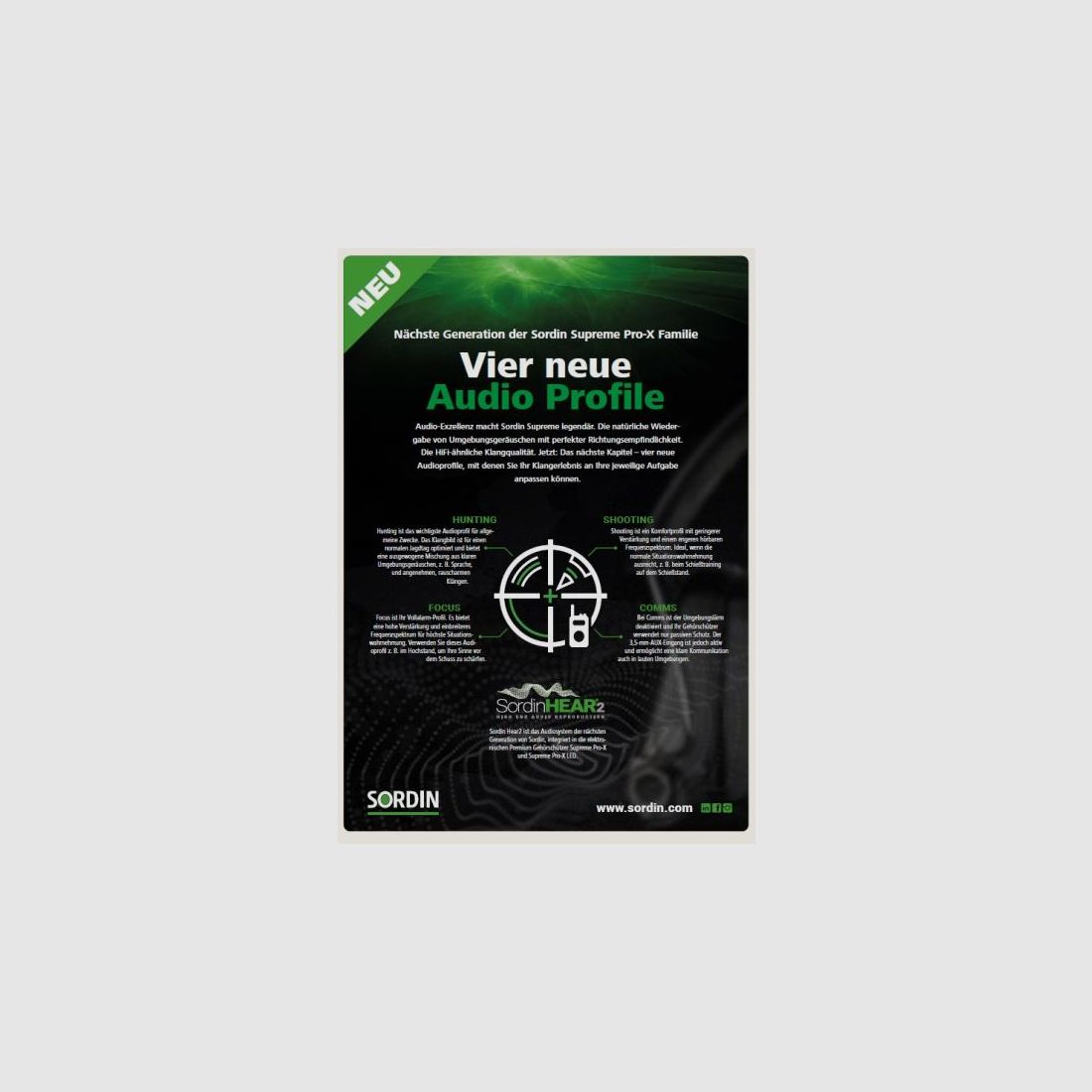 SORDIN Gehörschutz Supreme Pro X LED -orange/Gel 25dB - aktiv und flach