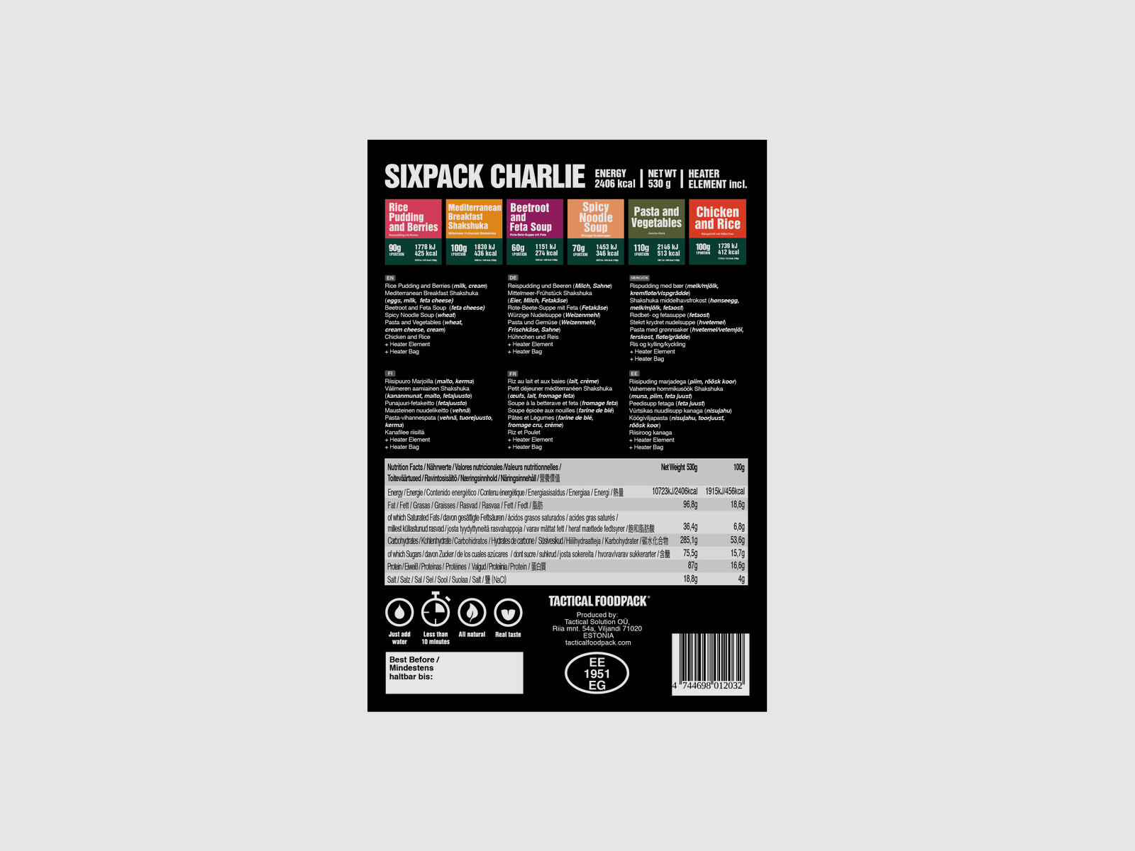 TACTICAL FOODPACK Sixpack CHARLY 530g