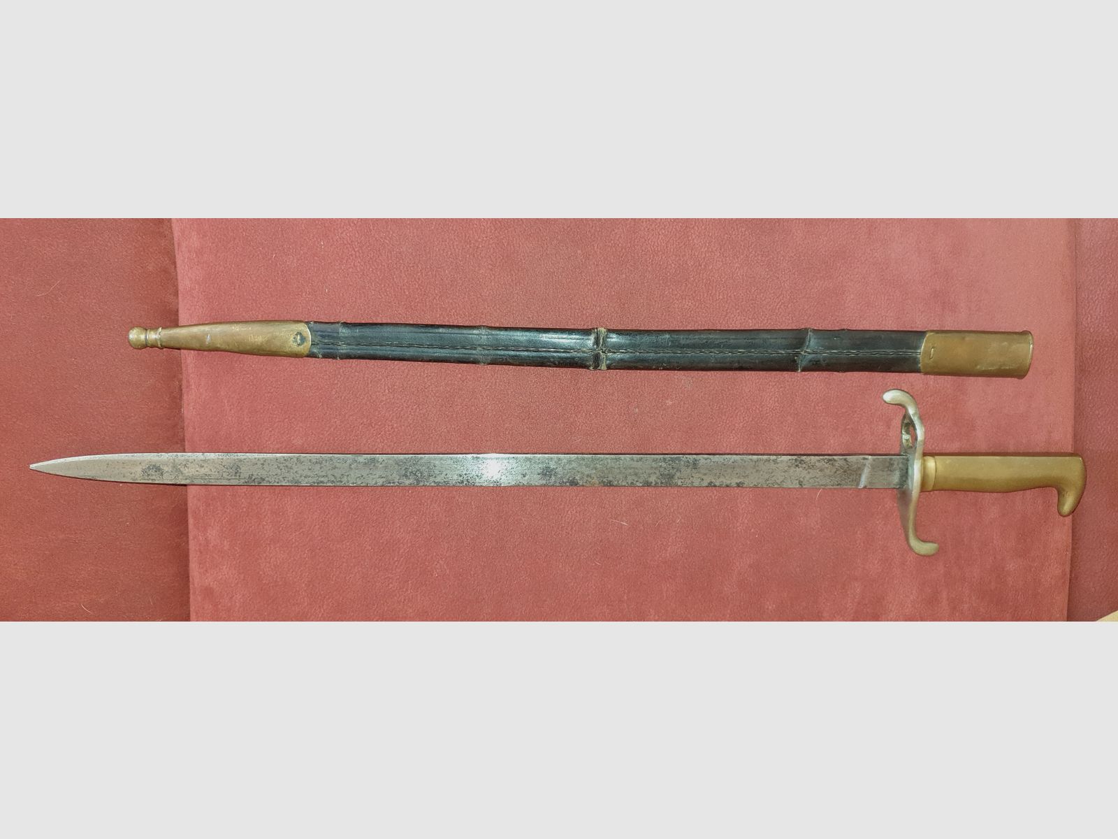 Seitengewehr M 1871 kompl. mit Lederscheide