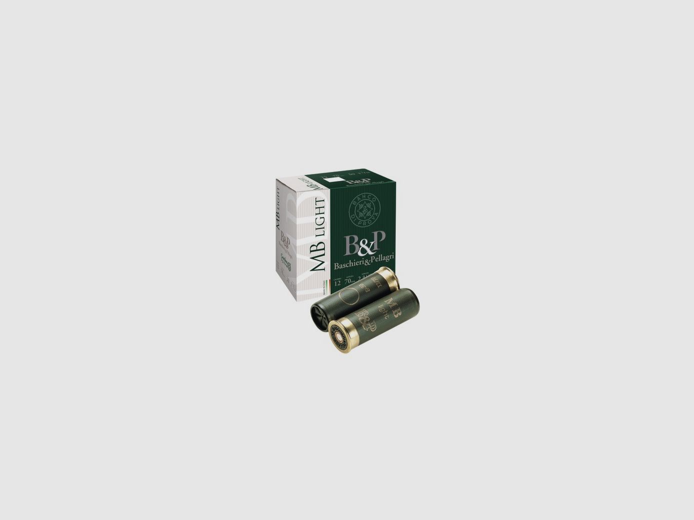 Patronen B&P MB LIGHT Kal. 12 / 70 mm Nr. 7 30 g BJ Schachtel mit 25 Stück