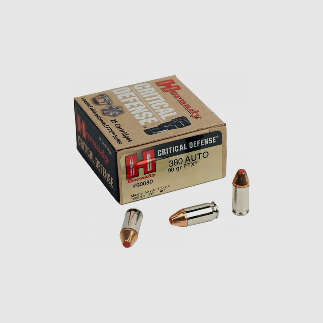 Hornady Critical Defense 9mm Browning Kurz (.380 ACP) FTX 90 grs Pistolenpatronen