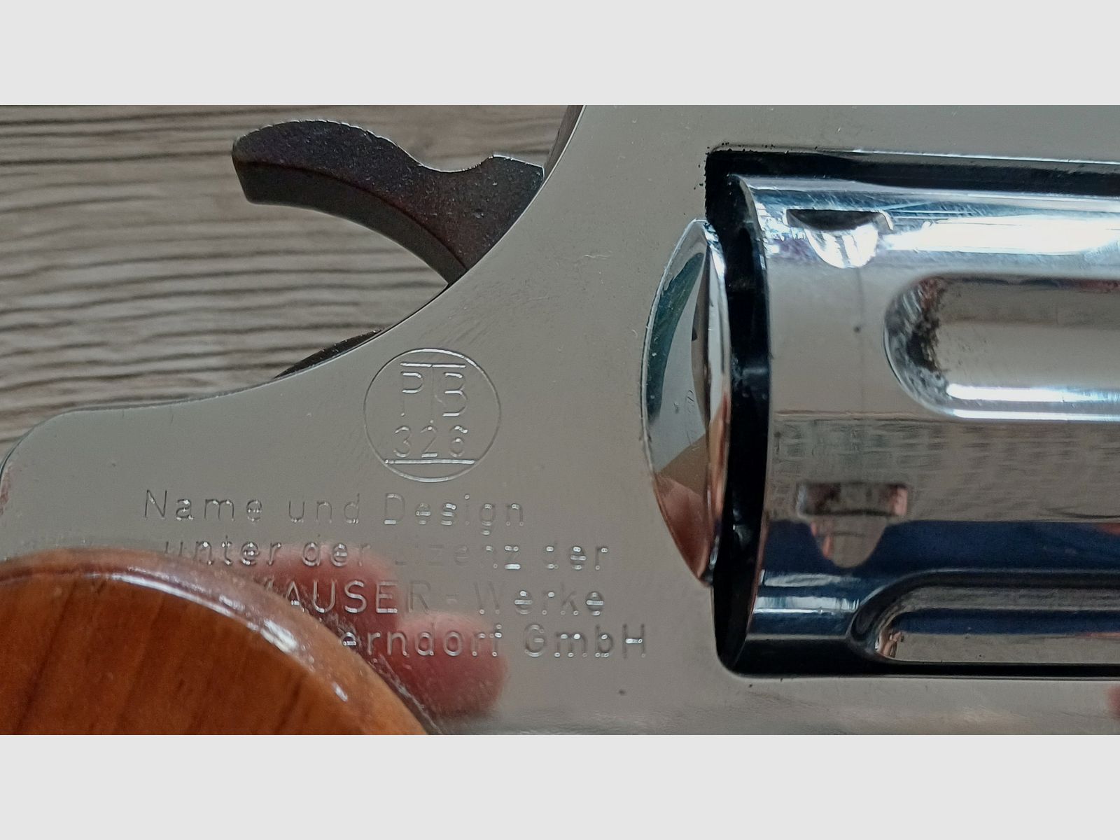 Schreckschuss revolver: Mauser L100 380 knal chroom PTB 326