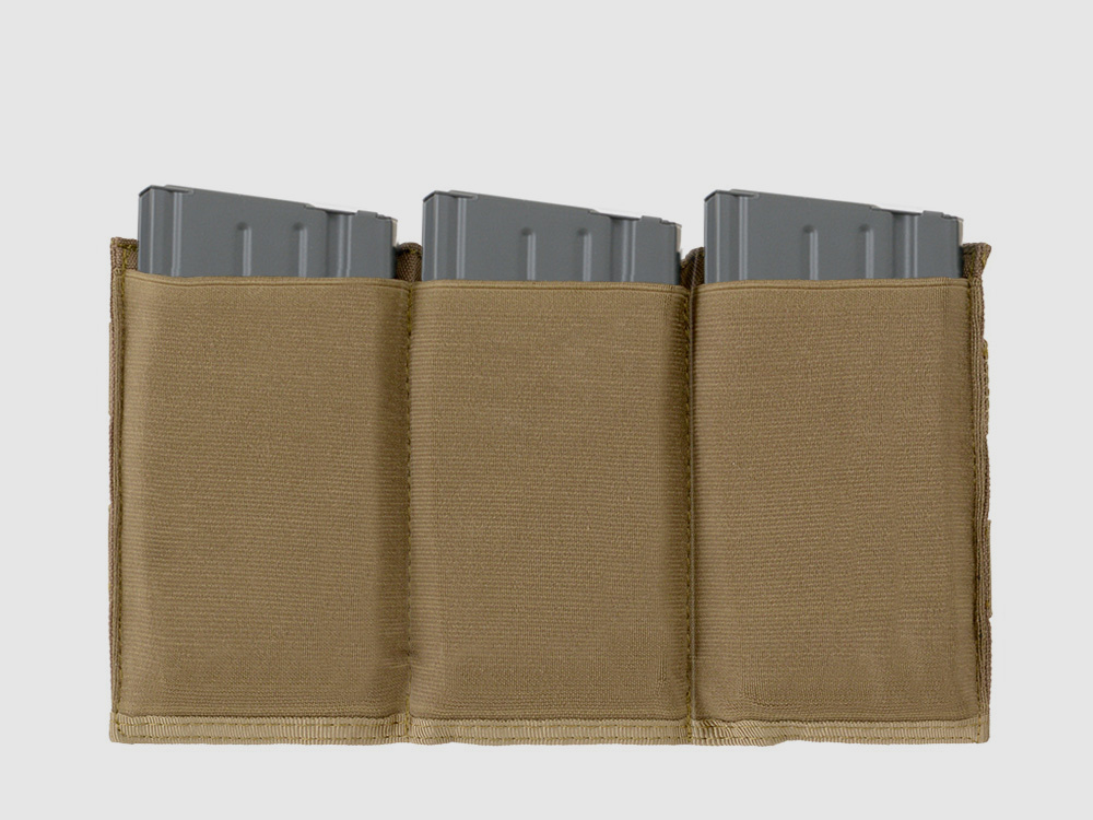 Elastic Triple SR25/M14/SCAR-H/HK417 Magazine Pouch - Coyote