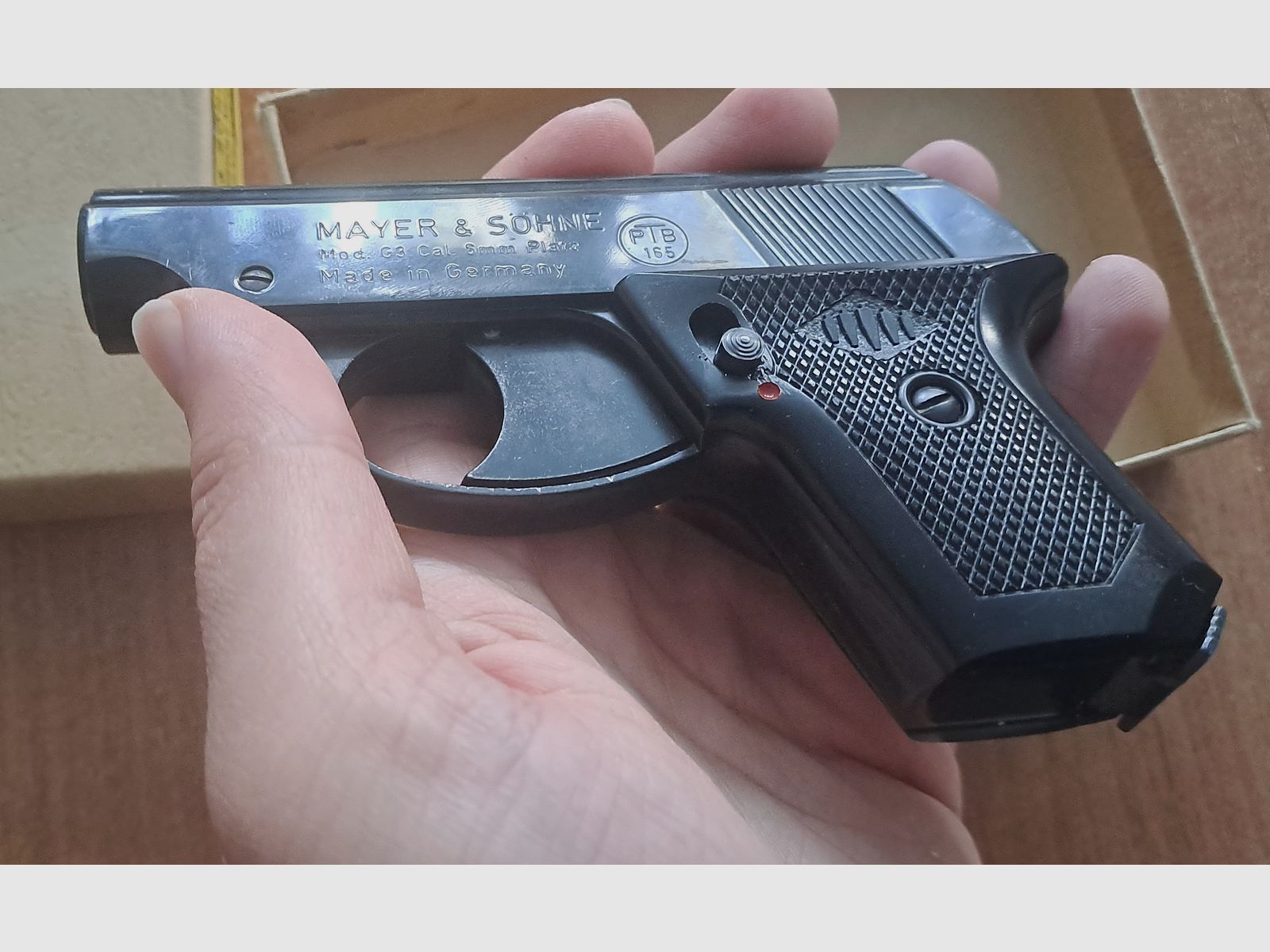 Seltene Mayer & Söhne G3 im Kaliber 6 mm Knall/ PTB 165