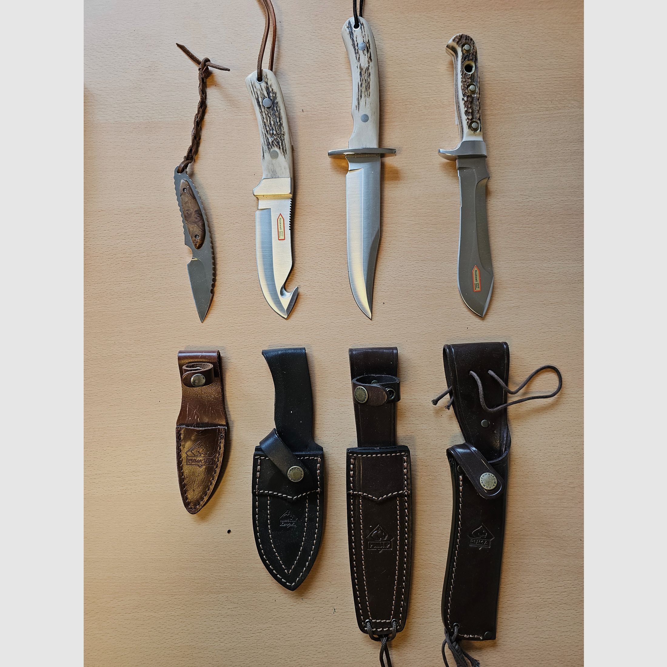4 Jagdmesser von PUMA im Set zu verkaufen.