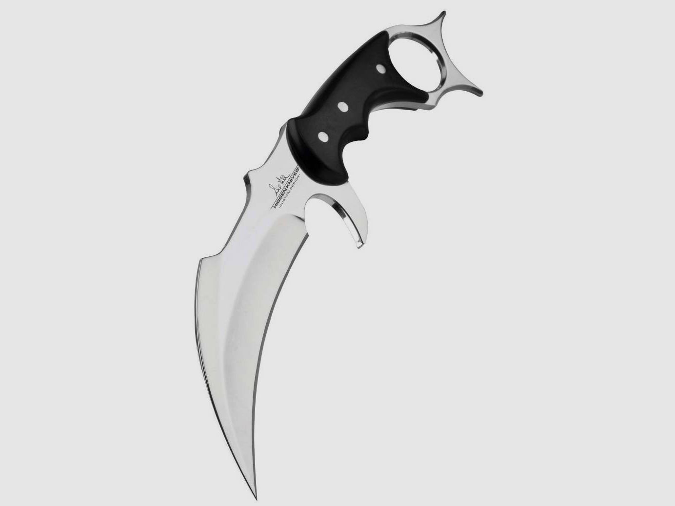 Knife with sheath made of black leather