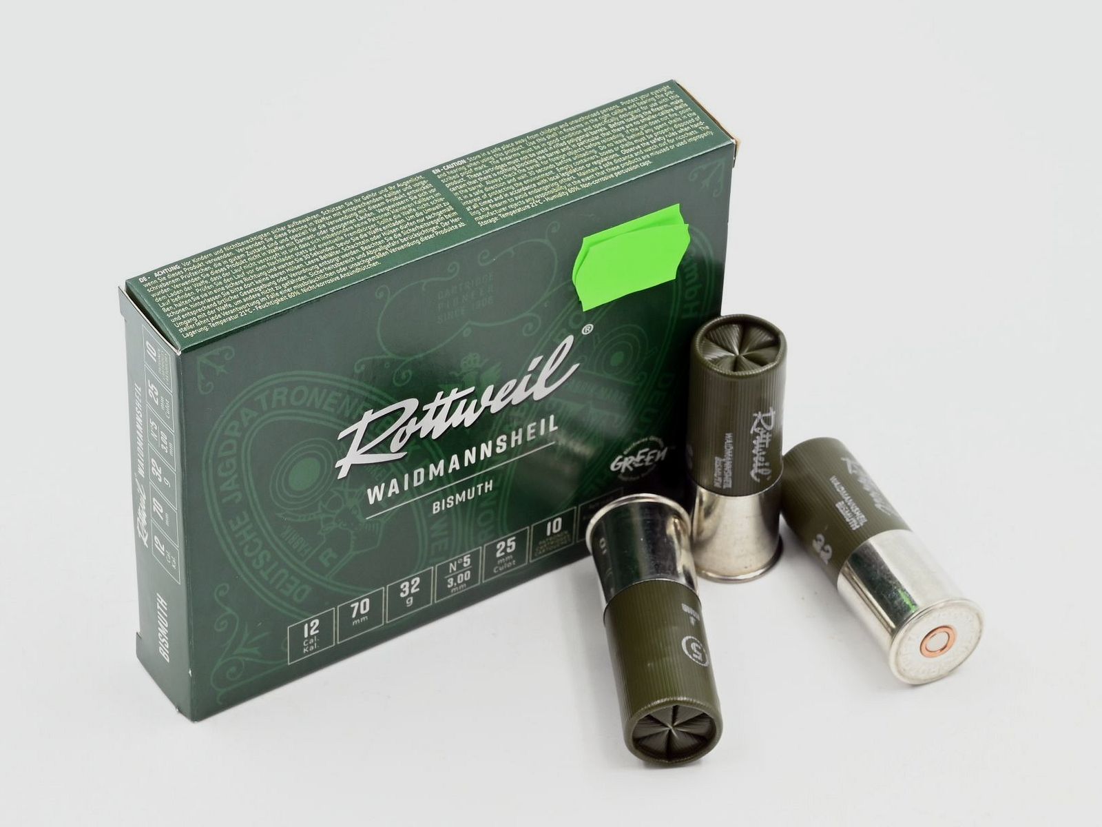 Rottweil 12/70 Bismuth loodvrij Waidmannsheil, Schrot nr. 5 / 3 mm, 32 g, 10 st.