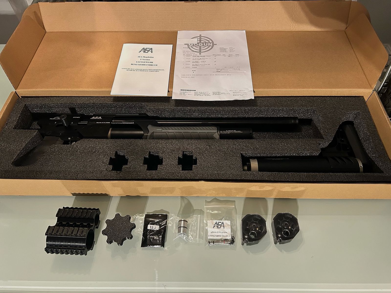 New AEA Megalodon F 7.5 Joule in Opv with invoice + accessories, immediately available!