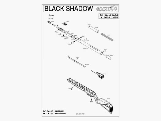 Części zamienne Gamo Black Shadow – 34072 – Kal. 4,5mm 610