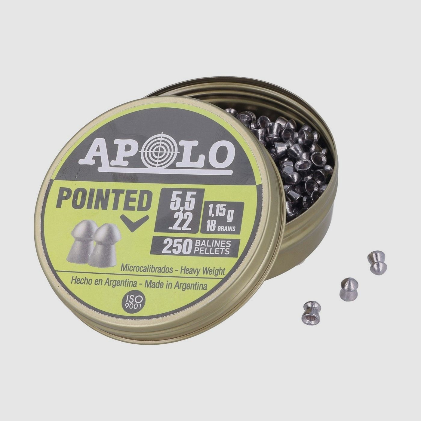 Apolo Pointed pellets 5.52 mm, 250 pcs., image 2 of 3