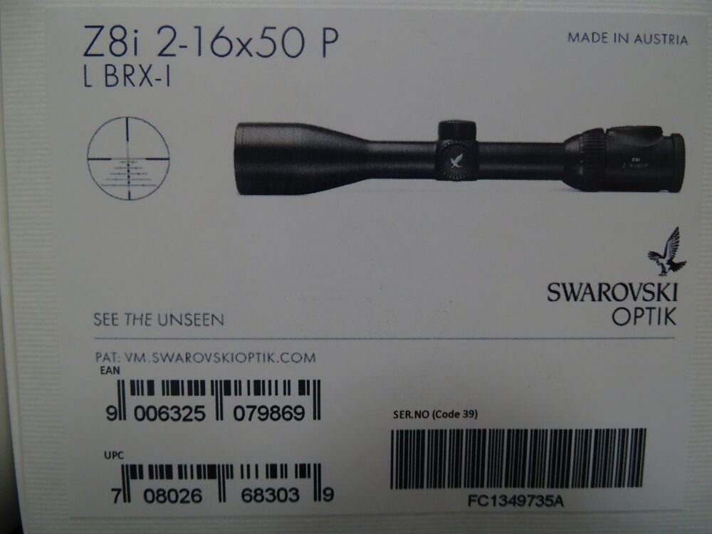 Swarovski Z8i 2-16x50 Abs L BRX-I NUEVO Z8I 2-16x50