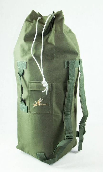 Große Transport- und Jagdtasche „Żubr“, olivgrün, Bistana, Höhe 90 cm