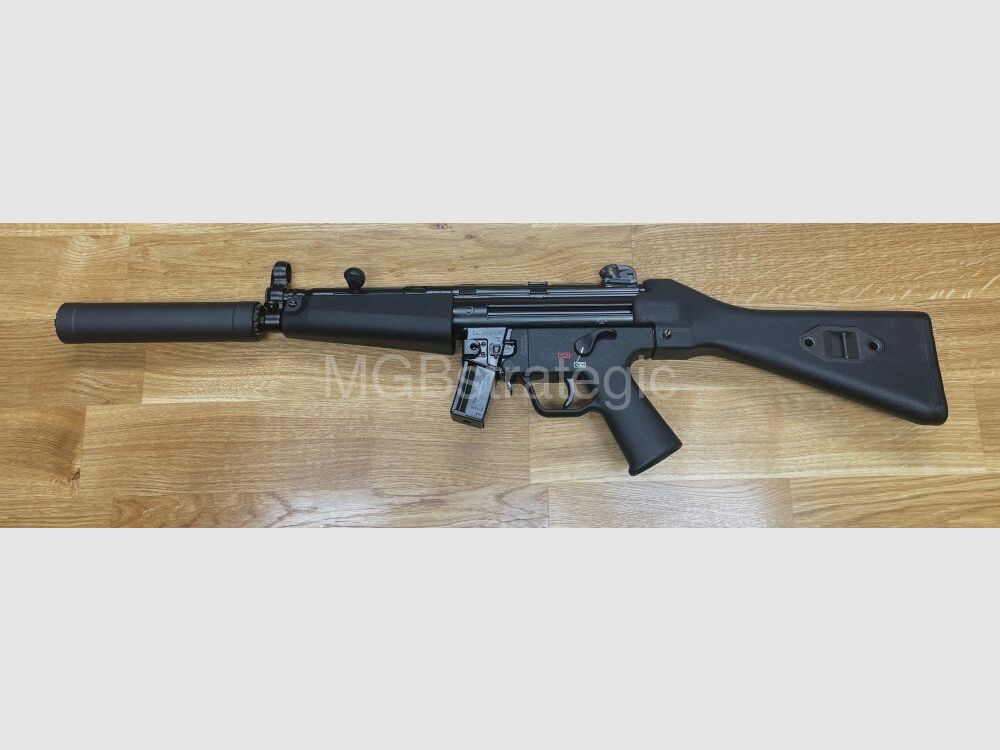 Heckler & Koch SP5 mit Festschaft - halbautom. Büchse 9mmLuger zivile Ausführung der Heckler & Koch MP5 - H&K SP 5 HK SP5 - optional mit Acheron AG SMG E1 Schalldämpfer