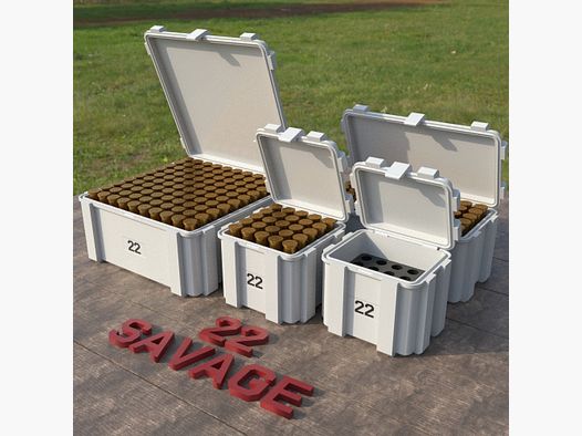 Filamelt Munitionsbox / Ammo Box .22 Savage – Patronenbox ‘Klappdeckel’ – 20 / 25 / 50 / 100 Runden